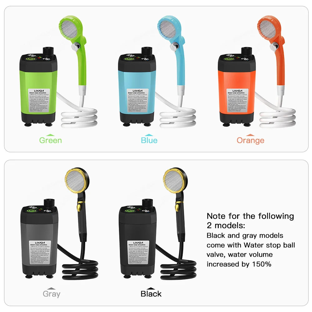 Portable Camping Shower Pump Kit – RV Outdoor Shower with Digital Display & Adjustable Flow